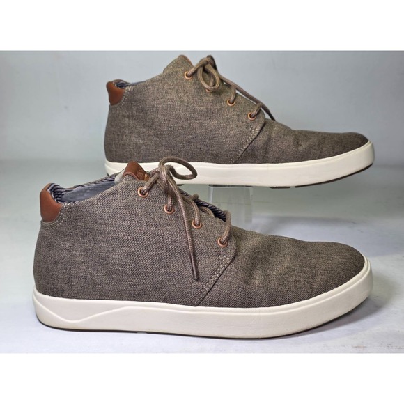 OluKai Nana Hele Wai\'apo Men\'s Chukka Boots Size 9.5 Gray Brown Canvas Mid Shoes main image 9